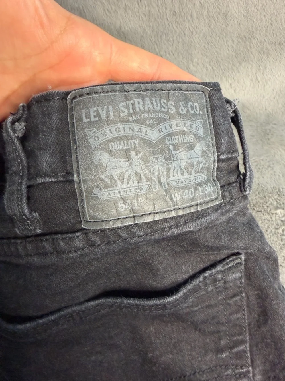 Levi’s 541 Black Jeans‎ W40 L30 Athletic Fit Tapered Denim Vintage Wash